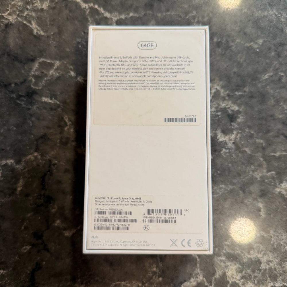 iPhone 6 Space Gray, 64 GB (Box Only) - Picture 2 of 4
